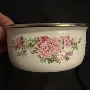 Small Floral Enamel Bowl